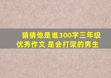 猜猜他是谁300字三年级优秀作文 是会打架的男生